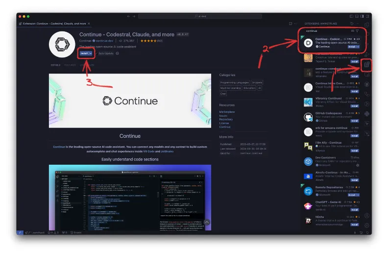 Install
continue