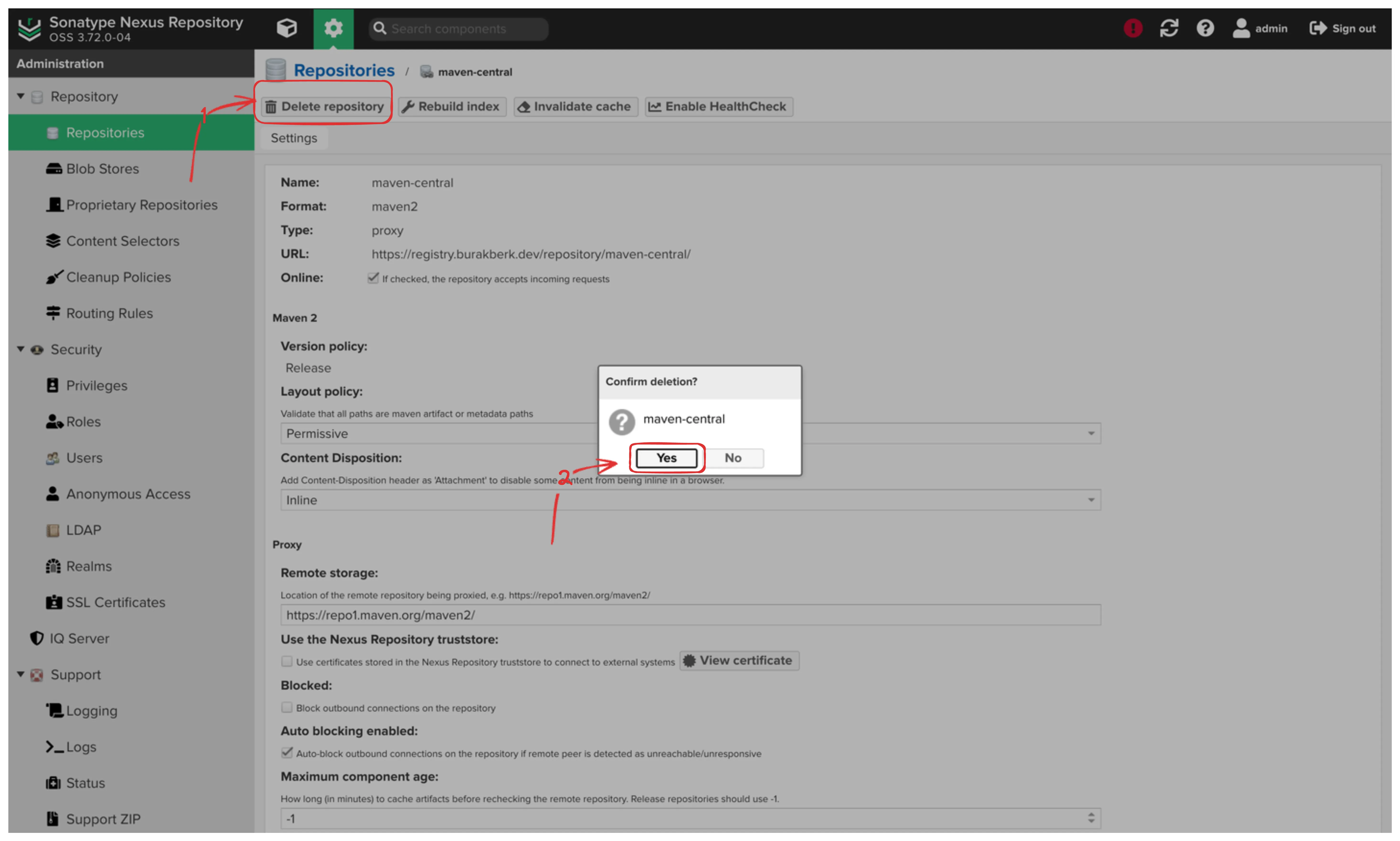 Delete Predefined Repositories
2