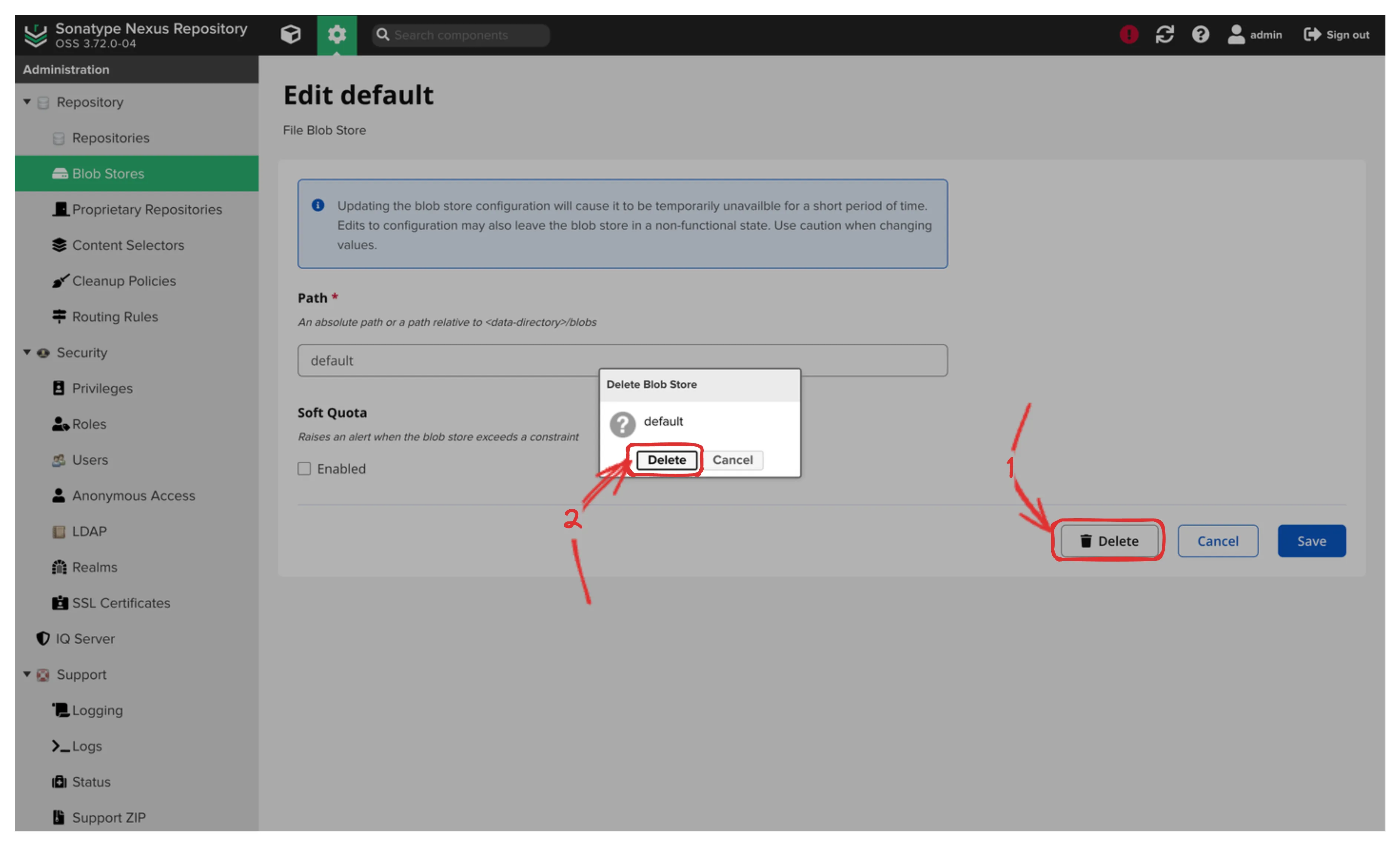 Delete Predefined Blob
2
