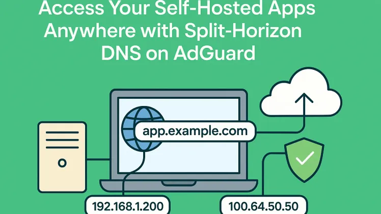 AdGuard Home dashboard with split-horizon DNS setup